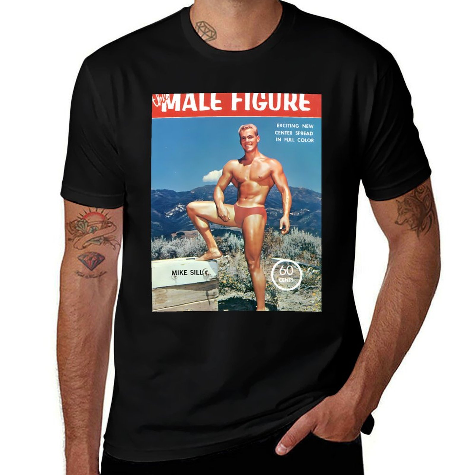 Vintage Fashion Magazine - Camiseta Masculina Vintage com Estampa de