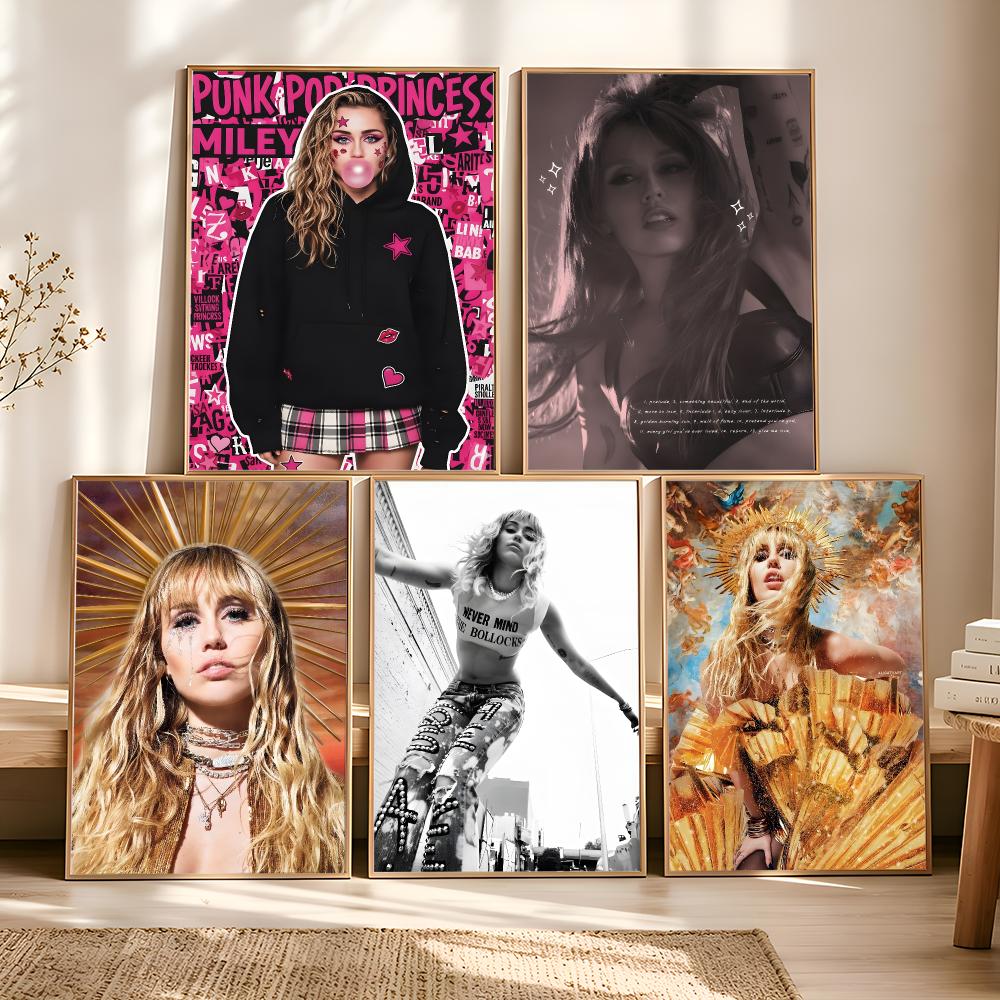 Vintage Fashion Prints For Wall - Pintura de M-Miley Cyrus, Caligrafia, Pôster