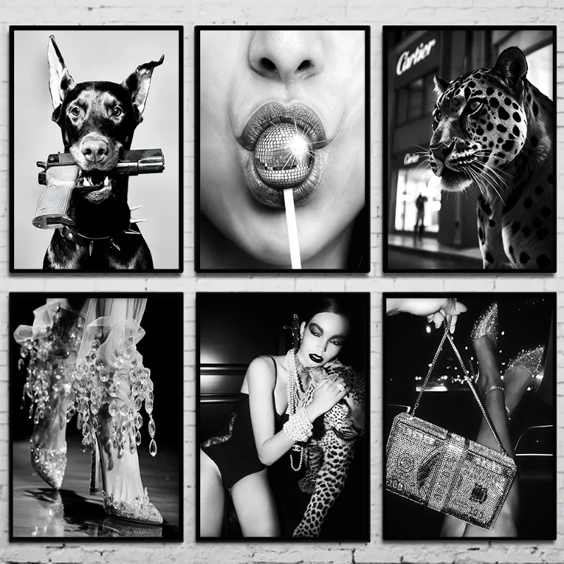 Vintage Fashion Prints For Wall - Pôster de Fotografia Vintage em Preto