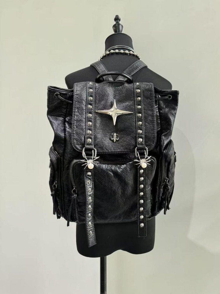Vintage Fashion Boutique - Gótico punk couro do plutônio bolsa