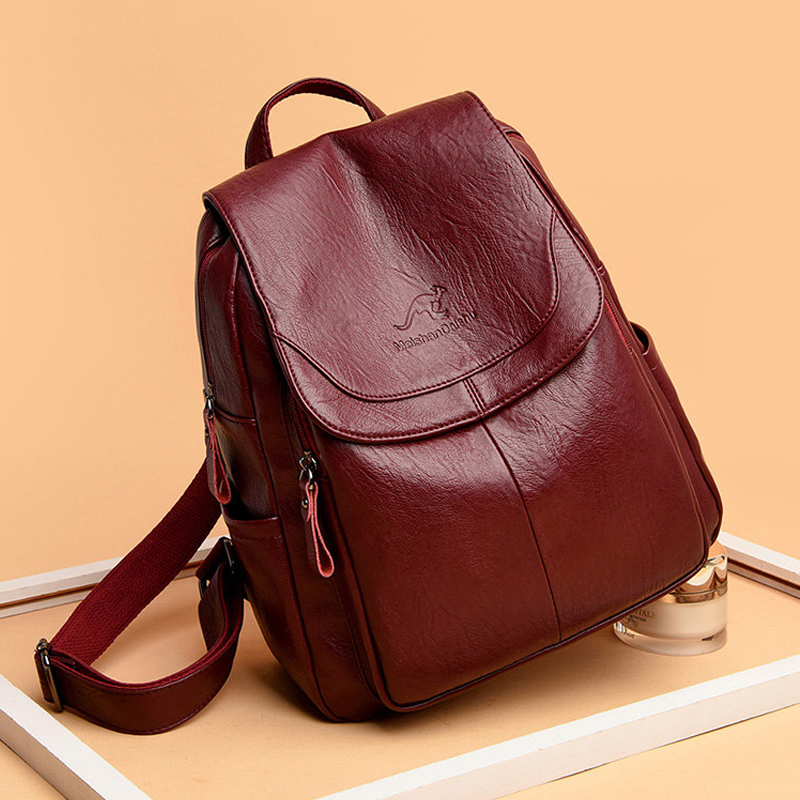 Mochila Vintage de Couro Macio - Vintage Fashion Boutique avaliação e preço