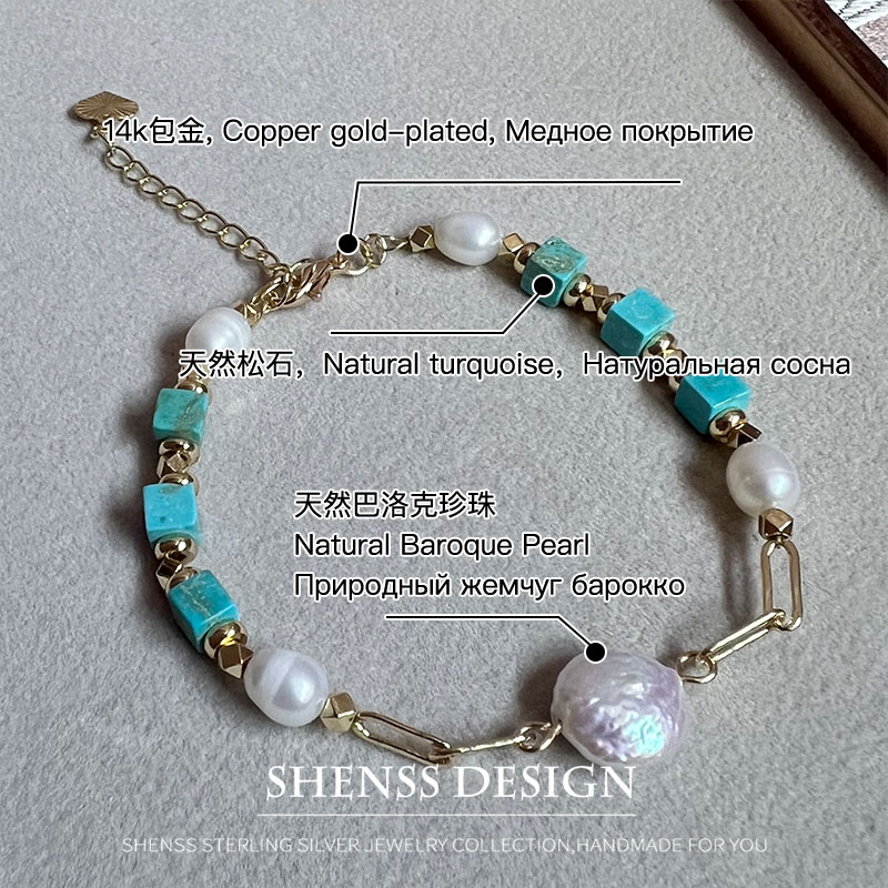 Pulseira turquesa de pérola ba - Vintage Fashion Photos avaliação e preço
