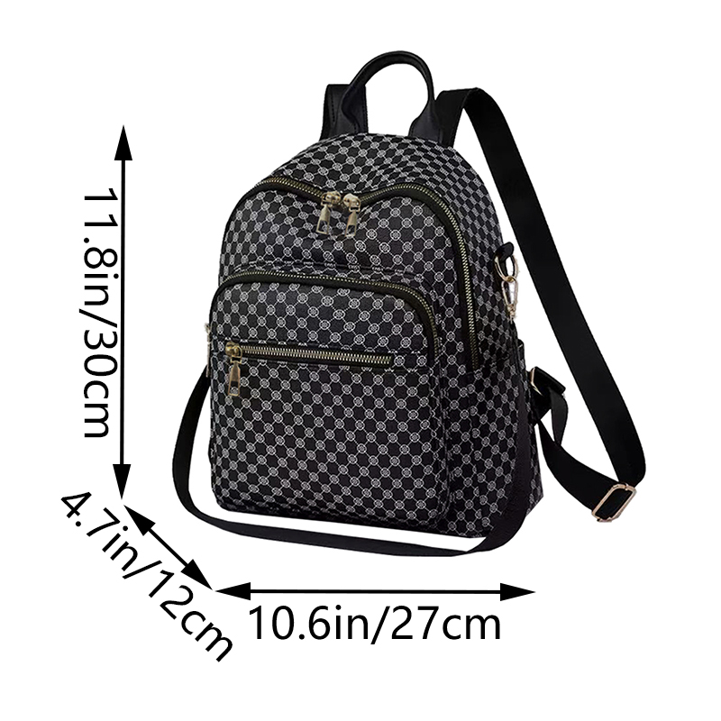 Mochila PU com Padrão Geométri - Vintage Fashion Boutique avaliação e preço