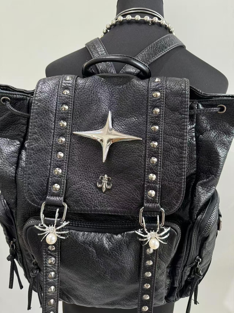 Gótico punk couro do plutônio  - Vintage Fashion Boutique avaliação e preço