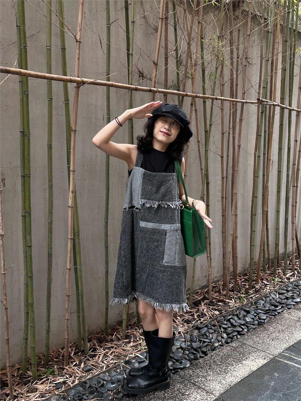 Vestido Midi Jeans de Manga Cu - Denim Skirt Midi Vintage avaliação e preço
