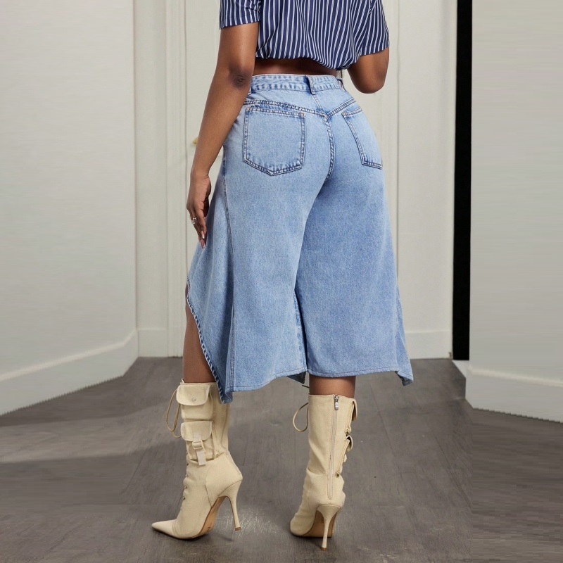 Shorts de Denim Femininos com  - Denim Skirt Midi Vintage avaliação e preço