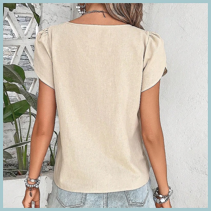 Blusa Vintage de Cor Sólida pa - Vintage Fashion Women avaliação e preço